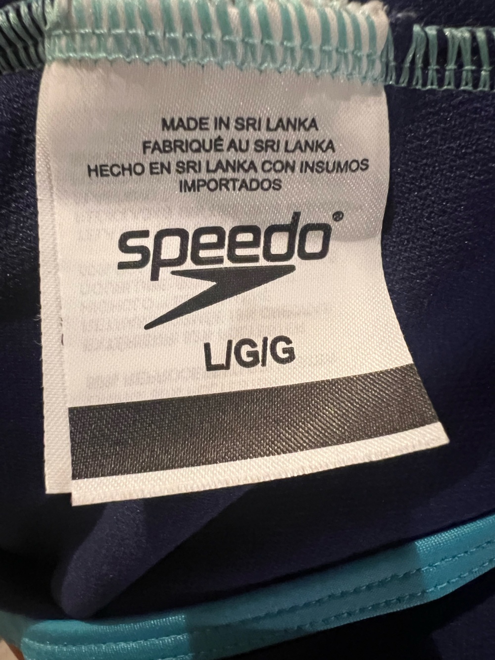 Speedo Girls One Piece Swimsuit Large LG Colorful Geometric Print Blue Orange - Picture 3 of 3